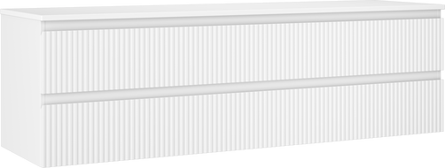 Mexen Rivel 160 cm-es 2 fiókos, barázdált, fehér matt mosdószekrény munkalappal - 91A20-16047-2-BFFC01