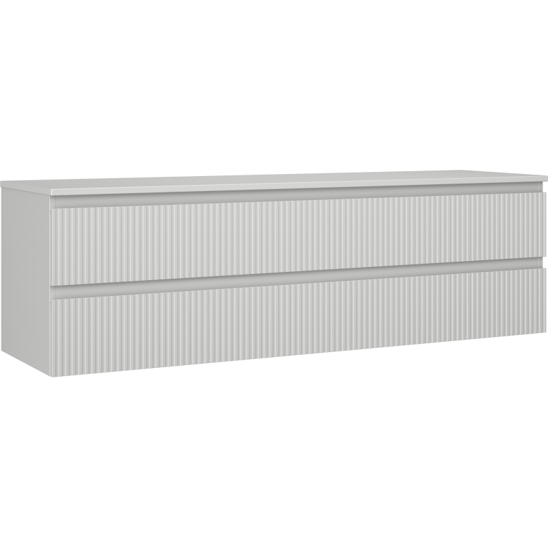 Mexen Rivel dulap baie cu blat de 160 cm, 2 sertare, canelat, gri mat - 91A20-16047-2-BFFC62