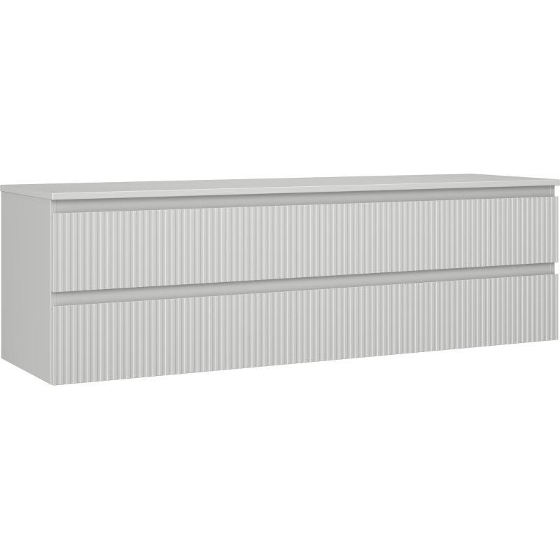 Mexen Rivel dulap baie sub chiuvetă 160 cm cu blat, 2 sertare, canelat, gri mat - 91A20-16047-2-BFFC62