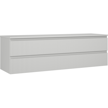 Mexen Rivel dulap baie cu blat de 160 cm, 2 sertare, canelat, gri mat - 91A20-16047-2-BFFC62