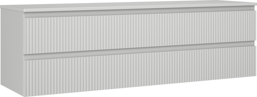 Mexen Rivel dulap de baie sub-chiuvetă 160 cm cu blat, 2 sertare, canelat, gri mat - 91A20-16047-2-BFFC62