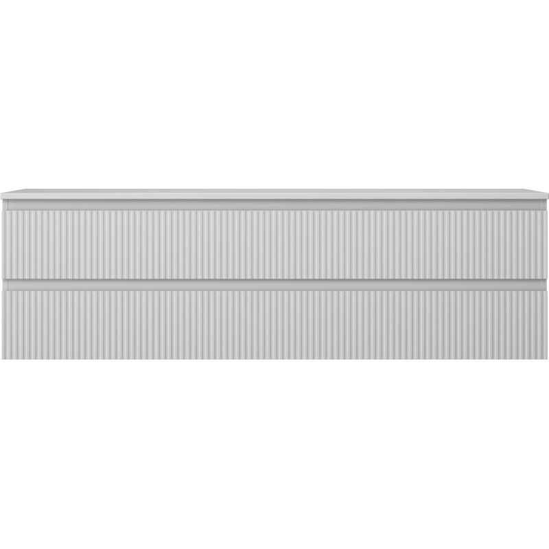 Mexen Rivel fürdőszobai szekrény mosdókagyló alá 160 cm munkalappal, 2 fiókos, hornyolt, szürke matt - 91A20-16047-2-BFFC62