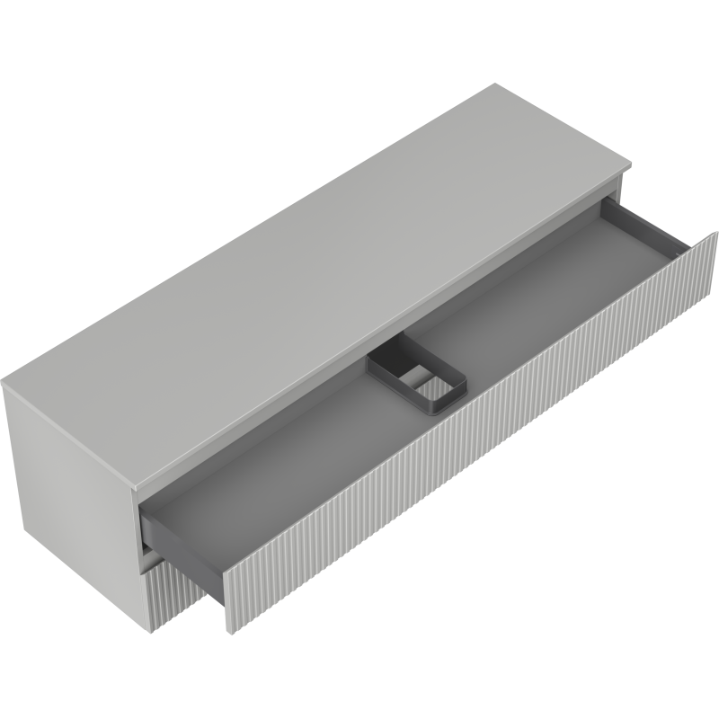 Mexen Rivel dulap baie sub chiuvetă 160 cm cu blat, 2 sertare, canelat, gri mat - 91A20-16047-2-BFFC62