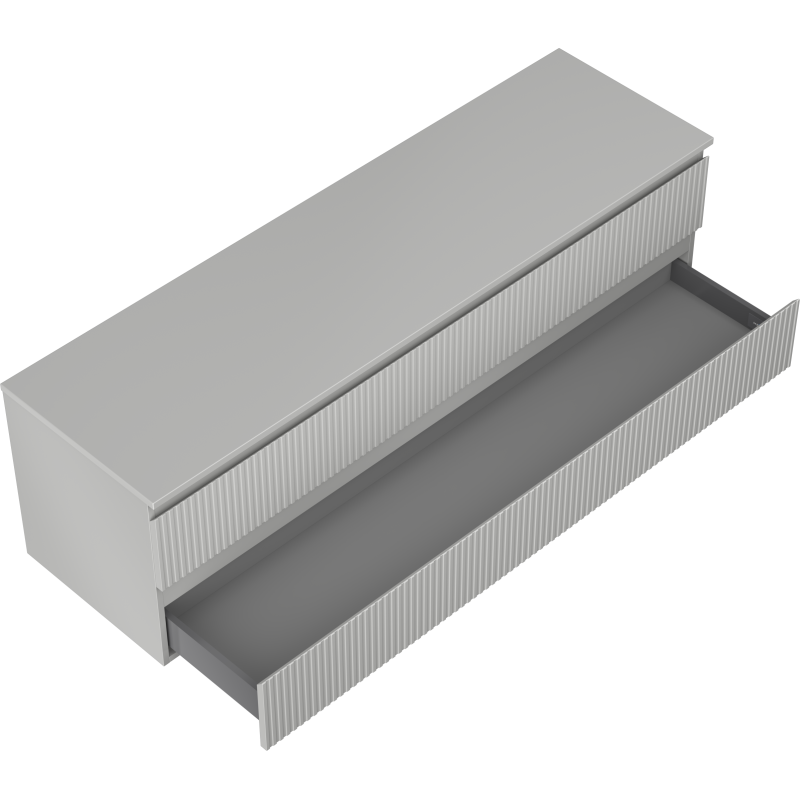 Mexen Rivel dulap baie sub chiuvetă 160 cm cu blat, 2 sertare, canelat, gri mat - 91A20-16047-2-BFFC62