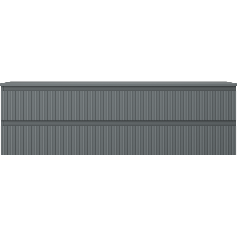 Mexen Rivel dulap baie sub chiuvetă 160 cm cu blat, 2 sertare, canelat, grafit mat - 91A20-16047-2-BFFC66