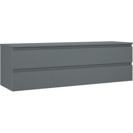 Mexen Rivel dulap baie pentru lavoar 160 cm cu blat, 2 sertare, canelat, grafit mat - 91A20-16047-2-BFFC66