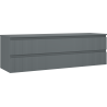 Mexen Rivel 160 cm-es fürdőszobai mosdószekrény munkalappal, 2 fiók, bordázott, grafit matt - 91A20-16047-2-BFFC66
