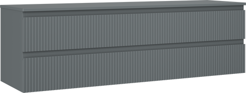 Mexen Rivel dulap baie pentru lavoar 160 cm cu blat, 2 sertare, canelat, grafit mat - 91A20-16047-2-BFFC66