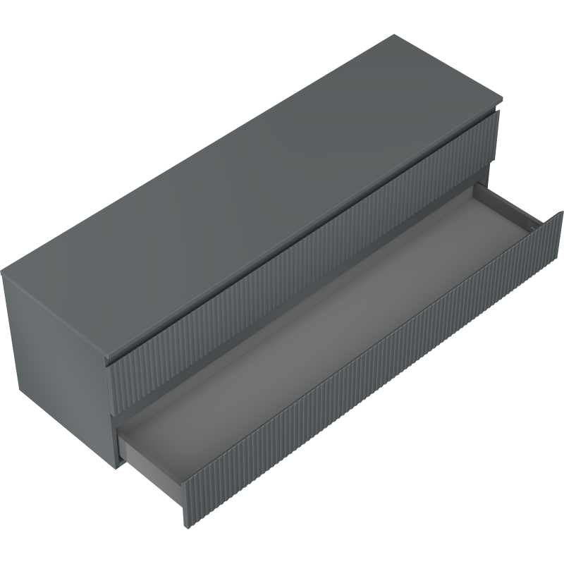 Mexen Rivel dulap baie sub chiuvetă 160 cm cu blat, 2 sertare, canelat, grafit mat - 91A20-16047-2-BFFC66