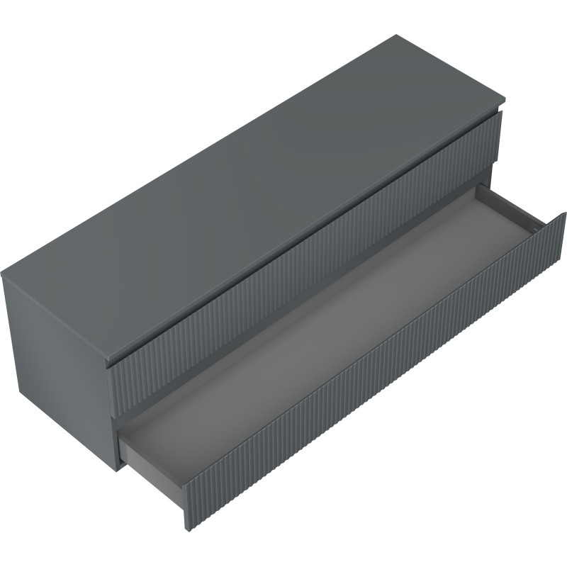 Mexen Rivel dulap baie sub chiuvetă 160 cm cu blat, 2 sertare, striat, grafit mat - 91A20-16047-2-BFFC66