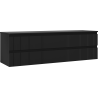 Mexen Rivel dulap de baie sub lavoar 160 cm cu blat, 2 sertare, canelat, negru mat - 91A20-16047-2-BFFC71