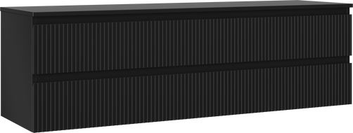 Mexen Rivel dulap baie cu blat pentru lavoar 160 cm, 2 sertare, canelat, negru mat - 91A20-16047-2-BFFC71