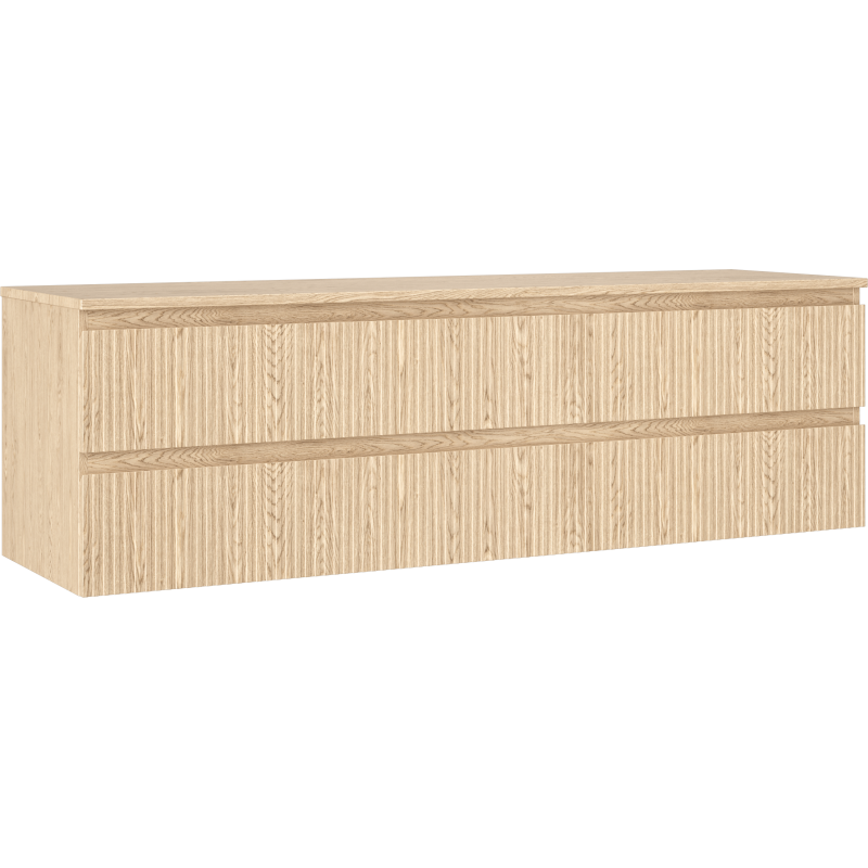 Mexen Rivel dulap baie sub chiuvetă 160 cm cu blat, 2 sertare, canelat, stejar - 91A20-16047-2-BFFC81