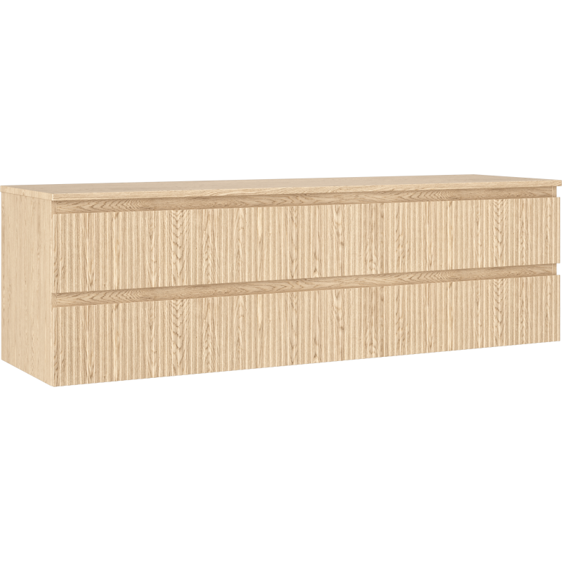 Mexen Rivel dulap baie sub lavoar 160 cm cu blat, 2 sertare, canelat, stejar - 91A20-16047-2-BFFC81