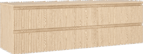 Mexen Rivel dulap baie sub lavoar 160 cm cu blat, 2 sertare, canelat, stejar - 91A20-16047-2-BFFC81