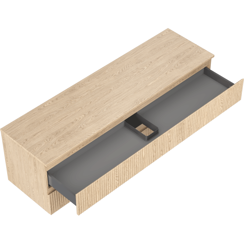 Mexen Rivel dulap baie sub chiuvetă 160 cm cu blat, 2 sertare, canelat, stejar - 91A20-16047-2-BFFC81