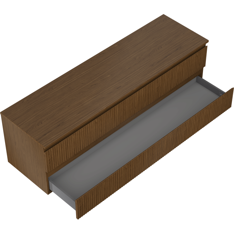 Mexen Rivel dulap baie sub chiuveta 160 cm cu blat, 2 sertare, striat, nuc - 91A20-16047-2-BFFC86