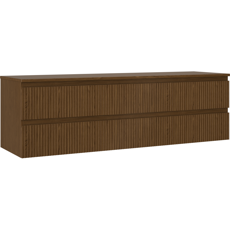 Mexen Rivel dulap baie sub chiuveta 160 cm cu blat, 2 sertare, striat, nuc - 91A20-16047-2-BFFC86