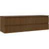 Mexen Rivel dulap de baie sub chiuvetă 160 cm cu blat, 2 sertare, canelurat, nuc - 91A20-16047-2-BFFC86