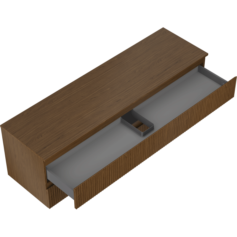 Mexen Rivel dulap baie sub chiuveta 160 cm cu blat, 2 sertare, striat, nuc - 91A20-16047-2-BFFC86