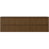 Mexen Rivel dulap de baie sub chiuvetă 160 cm cu blat, 2 sertare, canelurat, nuc - 91A20-16047-2-BFFC86