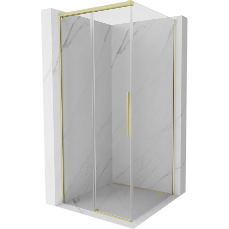 Mexen Rox cabină de duș glisantă 95 x 95 cm, transparentă, auriu periat - 8C2-095-095-55-00
