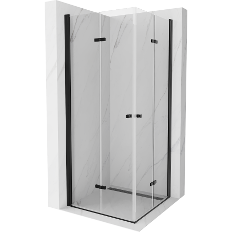 Mexen Lima Duo cabină de duș pliabilă 80 x 80 cm, transparent, Neagră - 856-080-080-70-00-02
