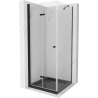 Mexen Lima cabină de duș pliabilă 80 x 80 cm, transparent, negru + cadă Flat, negru - 856-080-080-70-00-4070B
