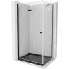 Mexen Lima cabină de duș pliabilă 90 x 100 cm, transparent, Neagră + cadă de duș Flat, Neagră - 856-090-100-70-00-4070B