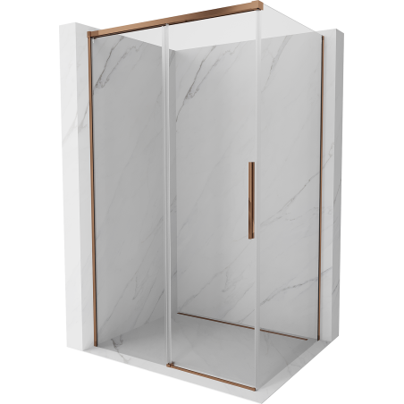 Mexen Rox cabină de duș glisantă 95 x 70 cm, transparentă, aur roz - 8C2-095-070-60-00