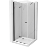 Mexen Lima cabină de duș pliabilă 80 x 80 cm, transparent, negru + cadă Flat, alb - 856-080-080-70-00-4010B