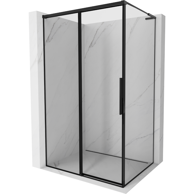 Mexen Rox L balra tolóajtós zuhanykabin 95 x 85 cm, fekete keret, fekete - 8C2L-095-085-70-70-L