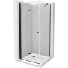 Mexen Lima cabină de duș pliabilă 90 x 90 cm, transparentă, neagră + cadă Flat, alb - 856-090-090-70-00-4010B