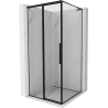 Mexen Rox L tolóajtós, balos zuhanykabin 95 x 95 cm, fekete keret, fekete - 8C2L-095-095-70-70-L