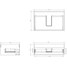 Dulap Mexen Orio pentru baie 70 cm cu chiuvetă Otis, 1 sertar, negru mat - 91A10-07023-1-BF71-W18M71