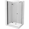 Mexen Lima cabină de duș pliabilă 120 x 70 cm, transparent, Neagră + cadă de duș Flat, Albă - 856-120-070-70-00-4010B