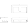 Dulap de baie Mexen Orio 80 cm cu chiuvetă Otis, 1 sertar, alb mat - 91A10-08023-1-BF01-W18M01