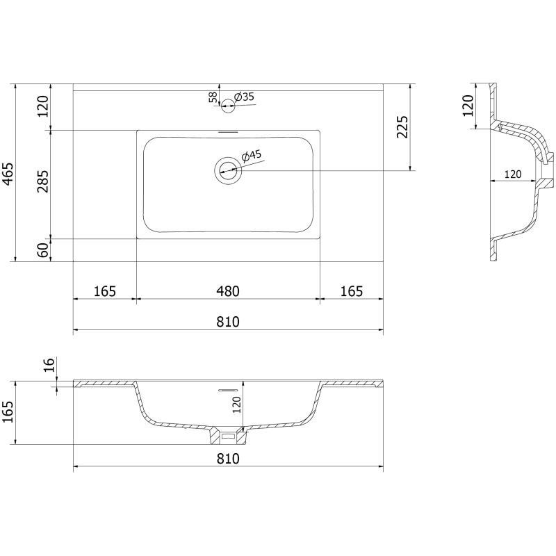 Mexen Orio dulap de baie 80 cm cu lavoar Otis, 1 sertar, alb mat - 91A10-08023-1-BF01-W18M01
