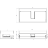 Dulap Mexen Orio pentru baie de 90 cm cu lavoar Otis, 1 sertar, negru lucios/negru mat - 91A10-09023-1-BF70-W18M71