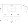 Dulap Mexen Orio pentru baie de 90 cm cu lavoar Otis, 1 sertar, negru lucios/negru mat - 91A10-09023-1-BF70-W18M71