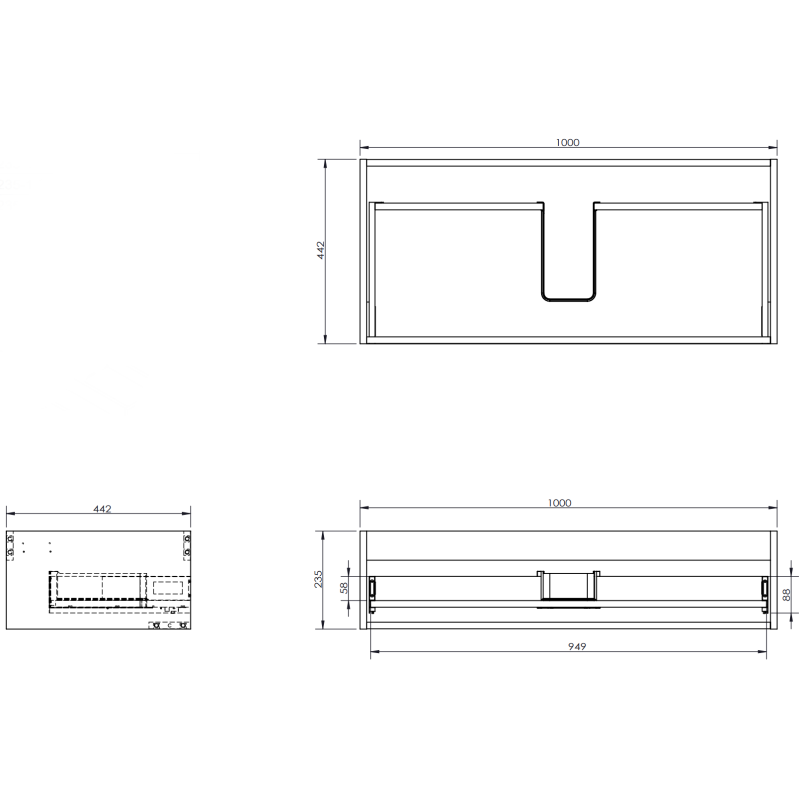 Mexen Orio dulap de baie 100 cm cu chiuvetă Otis, 1 sertar, alb mat - 91A10-10023-1-BF01-W18M01