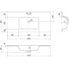 Mexen Orio dulap baie 100 cm cu lavoar Otis, 1 sertar, grafit mat/alb mat - 91A10-10023-1-BF66-W18M01