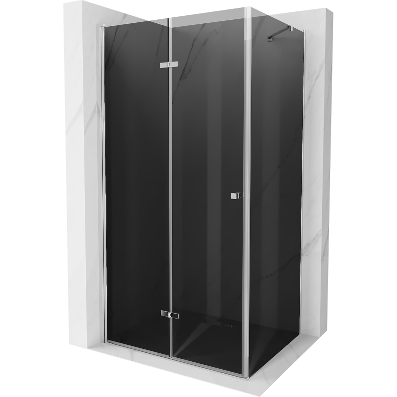 Mexen Lima harmonika-ajtós zuhanykabin 70 x 90 cm, Sötétszürke, Króm - 856-070-090-01-40