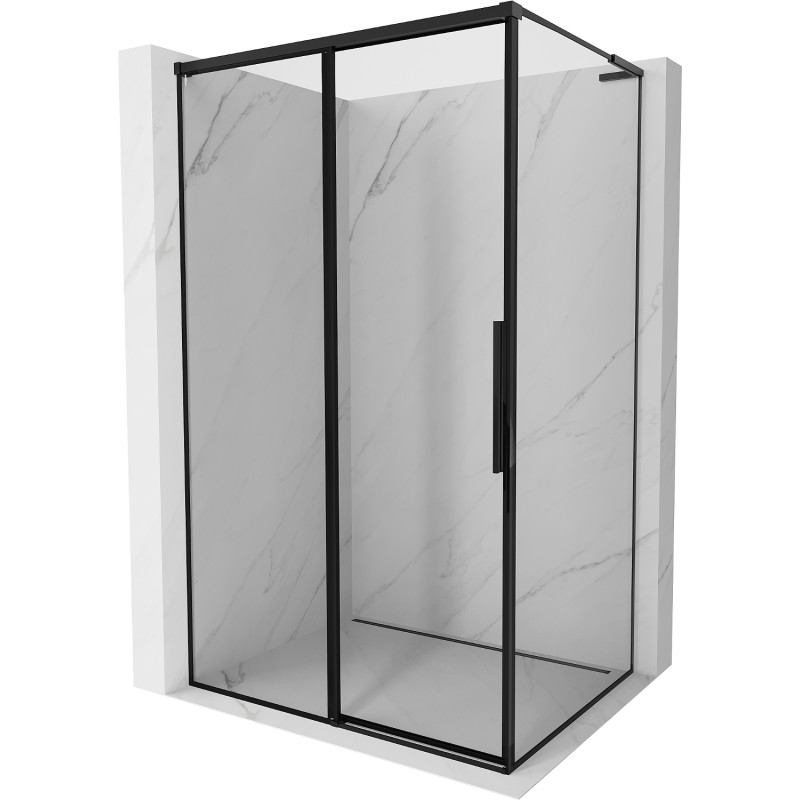 Mexen Rox L cabina de duș glisantă stânga 110 x 120 cm, ramă neagră, neagră - 8C2L-110-120-70-70-L