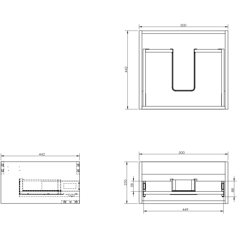 Mexen Orio dulap de baie 50 cm cu chiuvetă Vela, 1 sertar, negru mat - 91A10-05023-1-BF71-W23M71