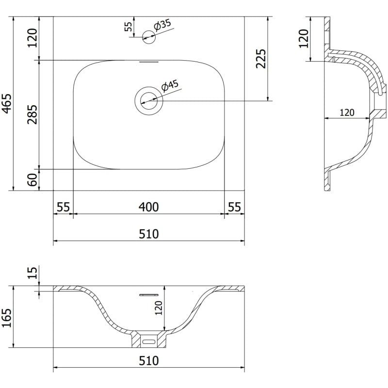 Mexen Orio dulap de baie 50 cm cu chiuvetă Vela, 1 sertar, negru mat - 91A10-05023-1-BF71-W23M71