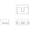 Dulap baie Mexen Orio 60 cm cu lavoar Vela, 1 sertar, grafit mat/alb mat - 91A10-06023-1-BF66-W23M01