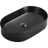 Mexen Grovo lavoar deasupra blatului cu caneluri 57 x 36 cm, negru mat - 22305785