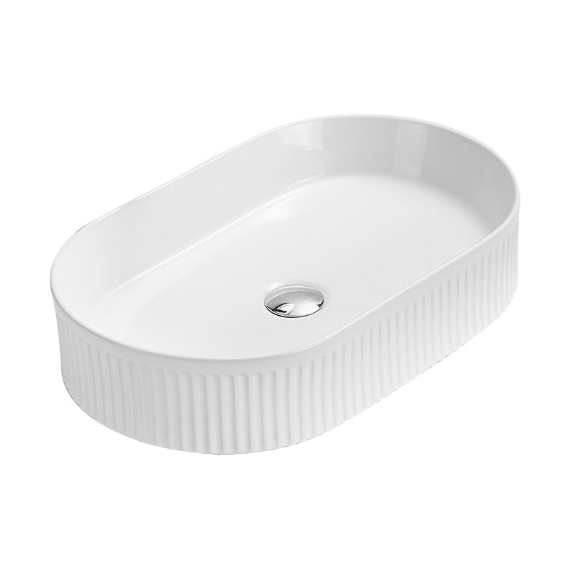 Mexen Grovo lavoar pe blat canelat 49 x 31 cm, alb - 22304900