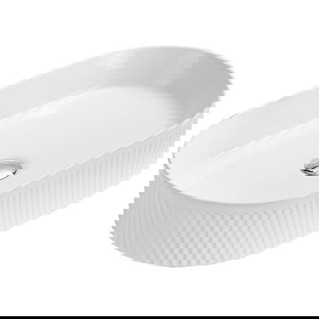 Mexen Grovo pultos mosdó barázdált, 49 x 31 cm, fehér - 22304900